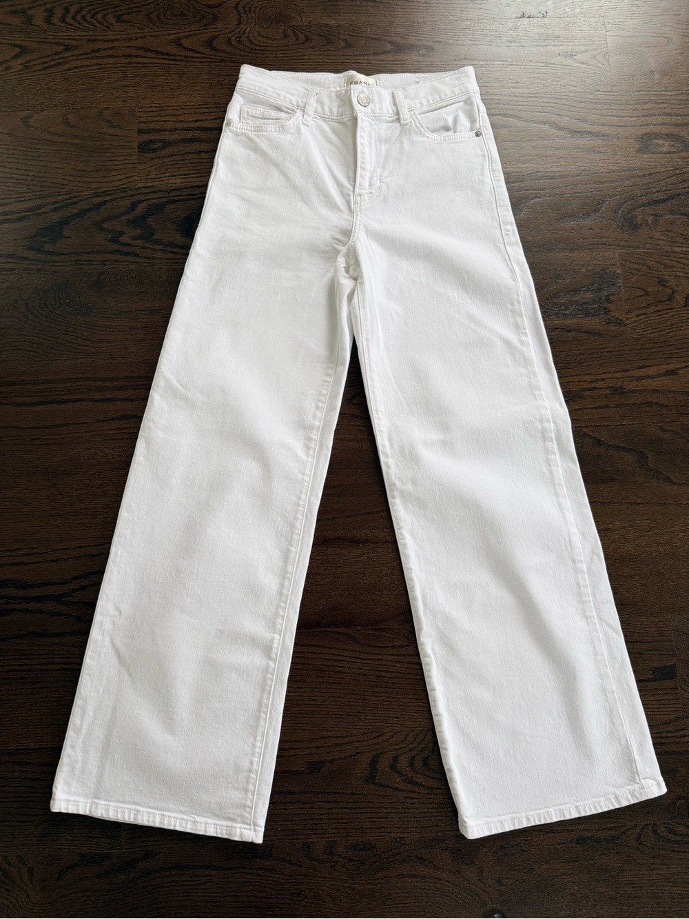 FRAME Le Slim Palazzo in White size 26